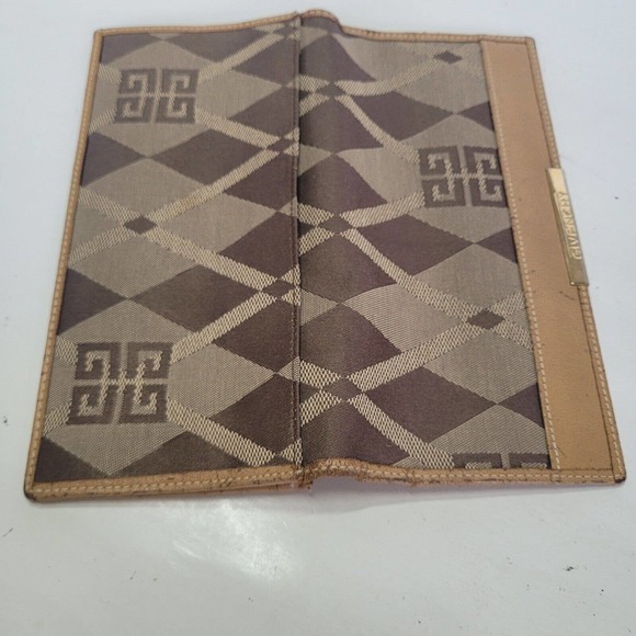 Givenchy Vintage Wallet Signature Brown Tan Envelope Card Holder Logo Unisex - Picture 7 of 11